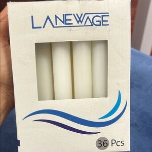 LANE WAGE White Candles Set